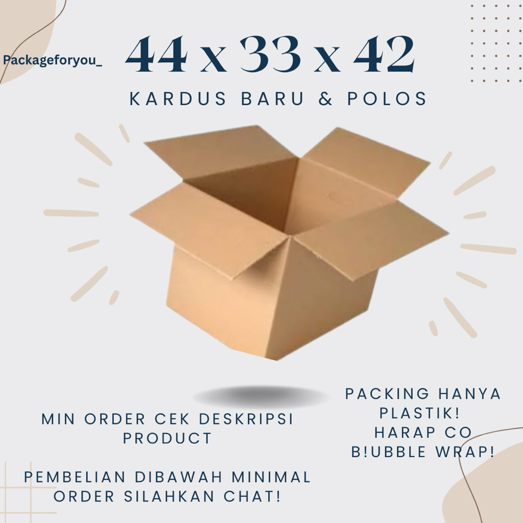 

Kardus | Kotak | Karton Bos Polos 44x33x42 CM Murah Baru Packaging