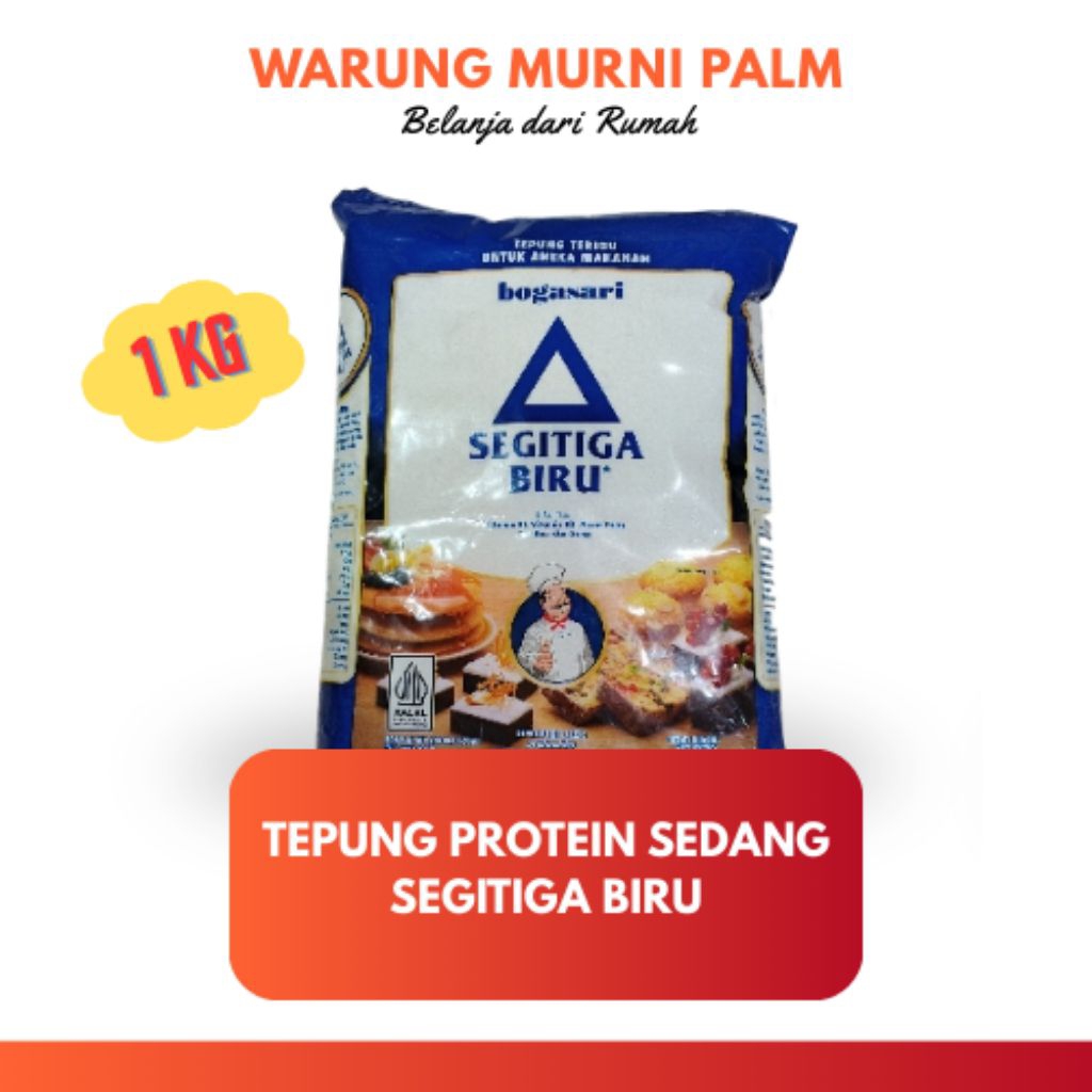 

TEPUNG TERIGU SEGITIGA BIRU PREMIUM 1 KILO KG Protein Sedang