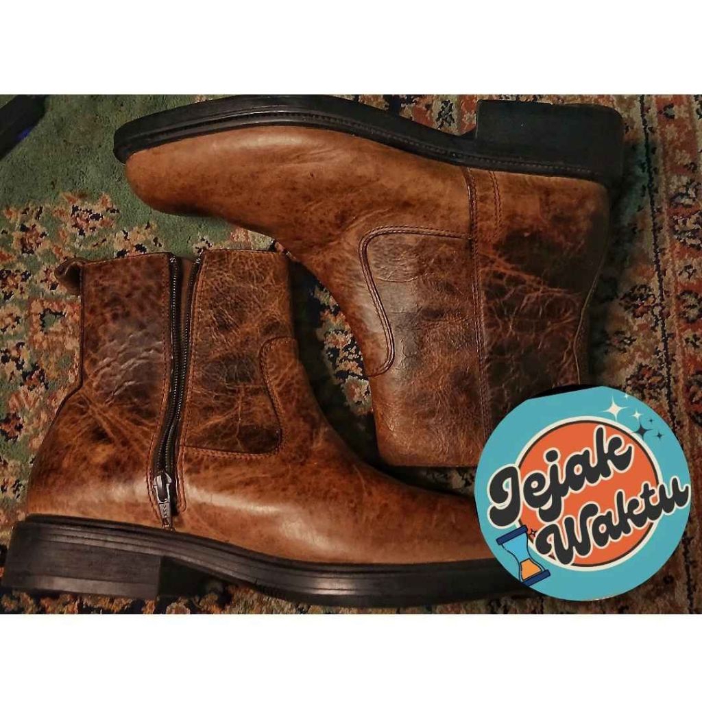 SEPATU ROCKPORT APM1155F MEN'S HARRISON SIDE ZIP BOOTS Mocha Brown