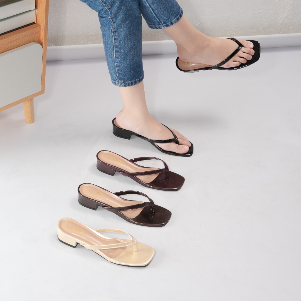 ARRAZY BGS jepit. hak tahu 3cm sandal wanita kekinian high heels elegan