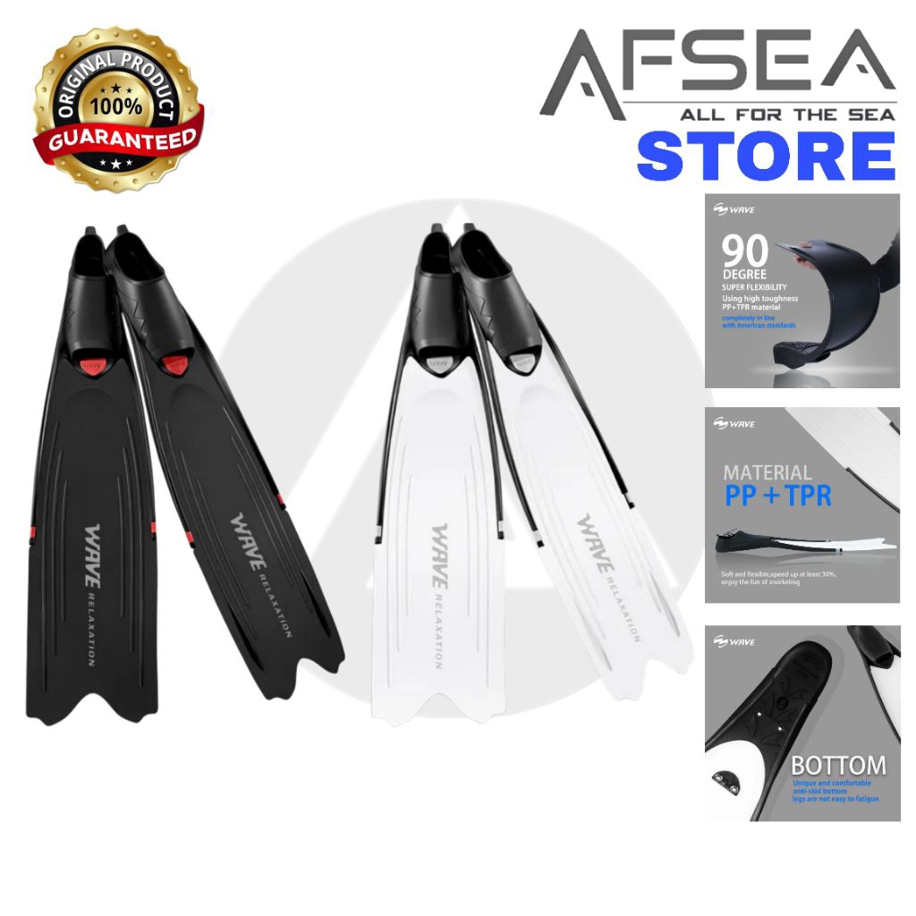 LONG FIN WAVE KAKI KATAK FOR FREEDIVING