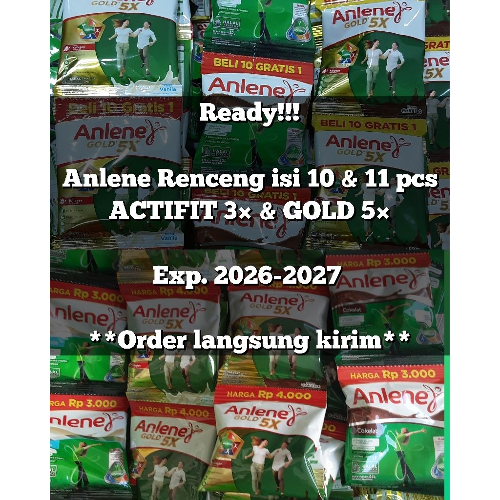 

ANLENE RENCENG ACTIFIT 3x GOLD 5x /10 dan 11 Sachet / EXP 2026 - 2027