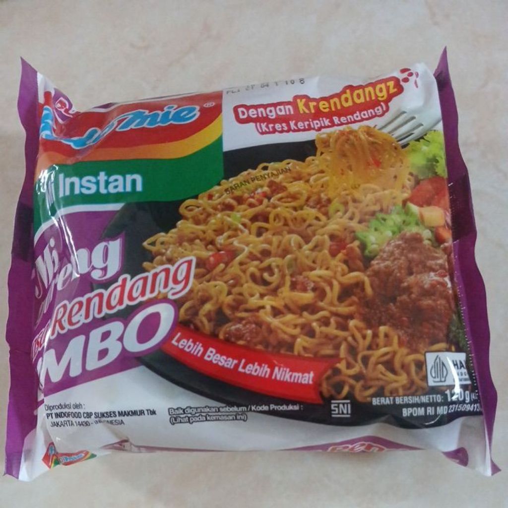 

Indomie mie goreng rasa rendang Jumbo 120g