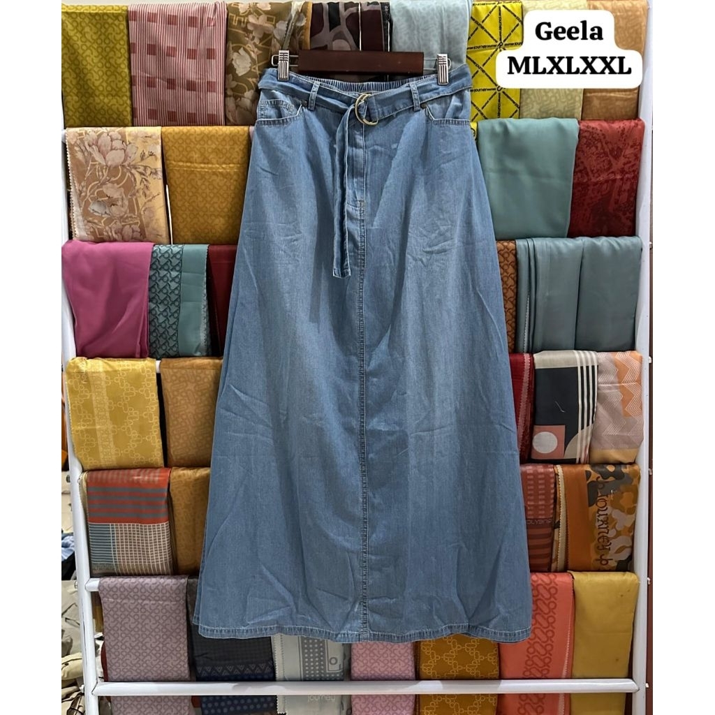 Geela Rok Jeans Wanita Original (S-XXL)