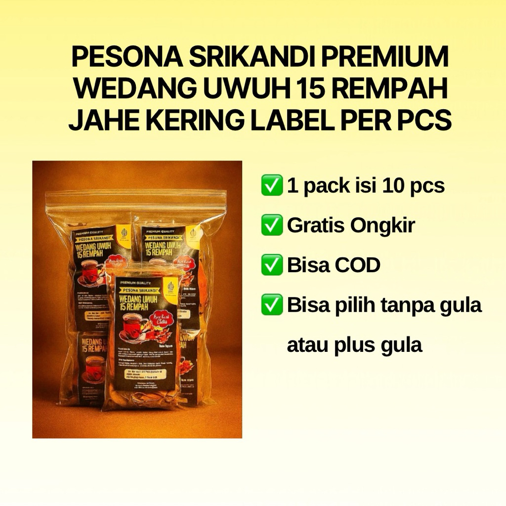 

Grosir Wedang Uwuh Wedang Uwuh 15 Rempah Premium Label Per Pcs