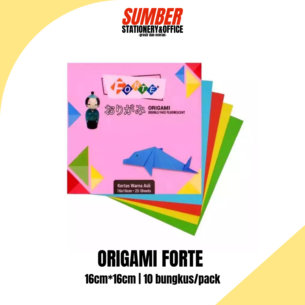 

Kertas Lipat Origami Forte 16x16 – [1 Bungkus/10 Pack] (F-OR-1616)