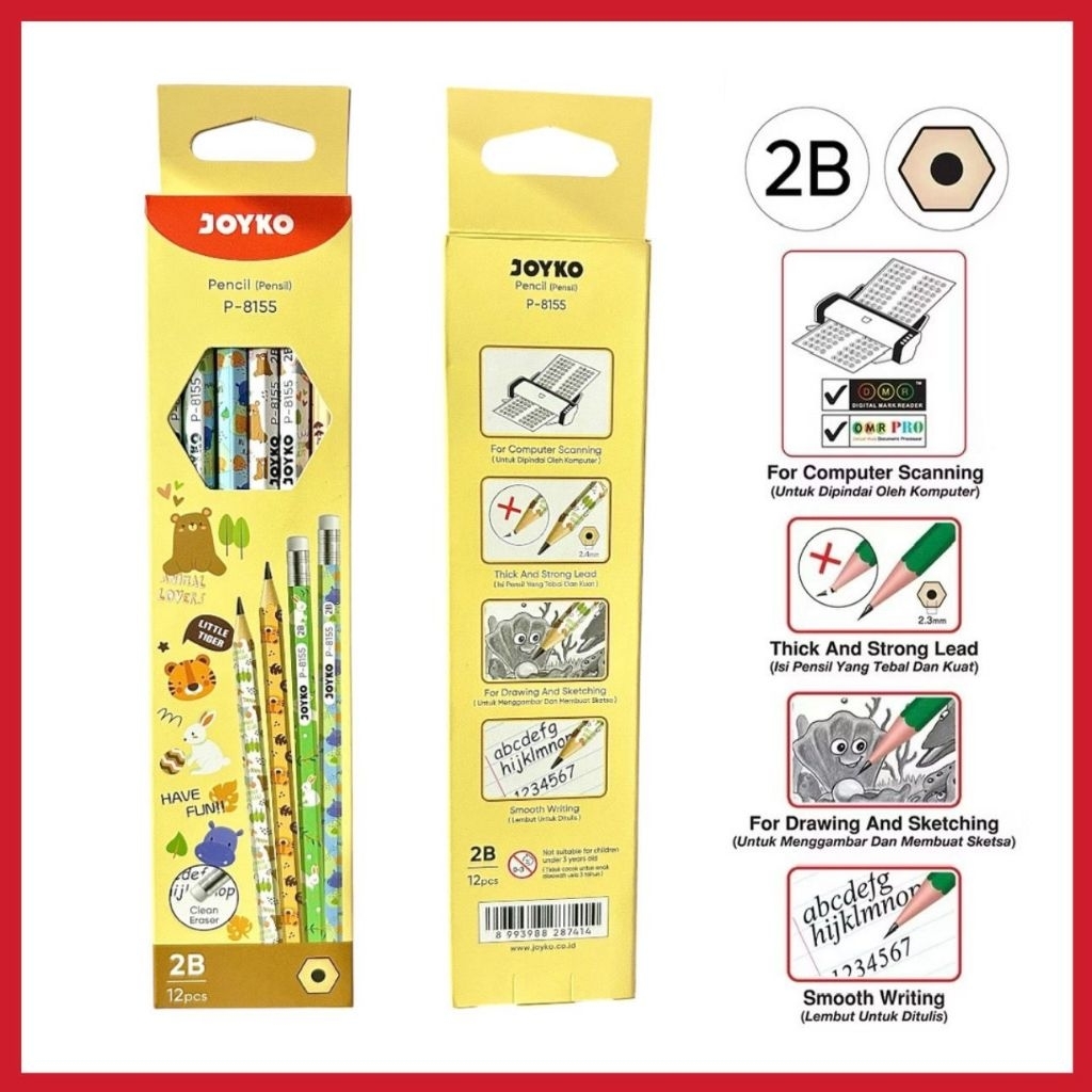 

PENSIL JOYKO P-99 JOYKO P-8155 2B 1 BOX GROSIR 12 PCS