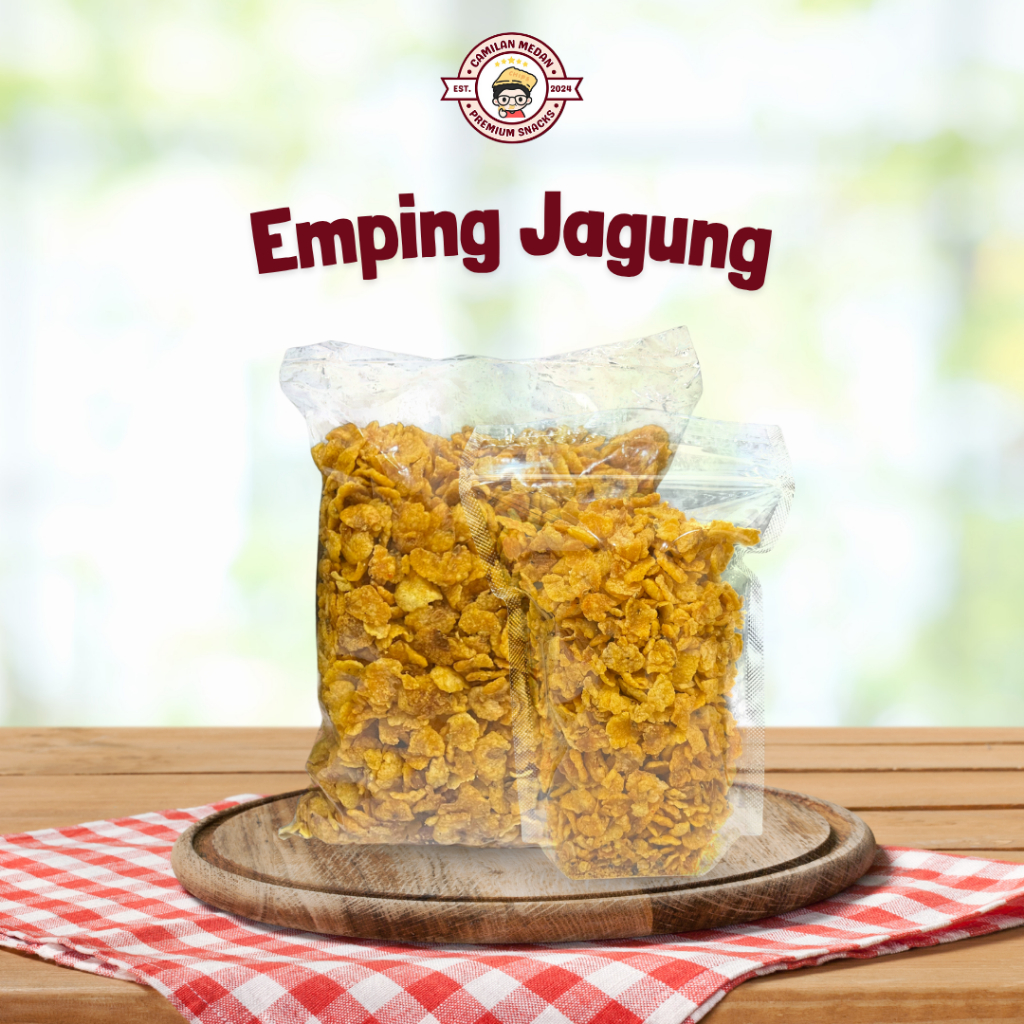 

Emping Jagung Premium Makanan Tradisional Cemilan Ringan Camilan Medan 200 dan 500 gram