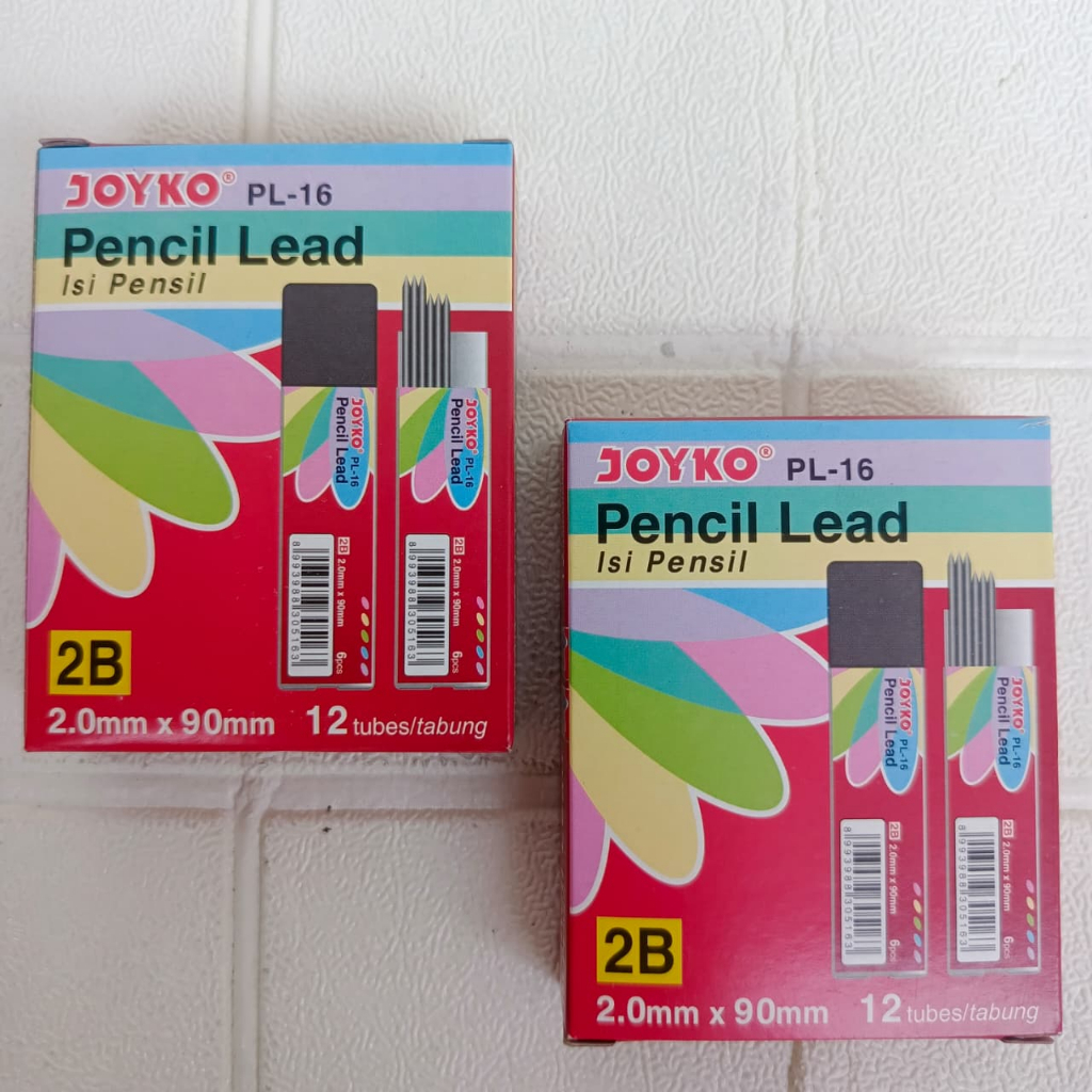 

(1 PACK=12TUBE) Pencil Lead Isi Pensil Mekanik Joyko PL-16 2B 2.0 mm