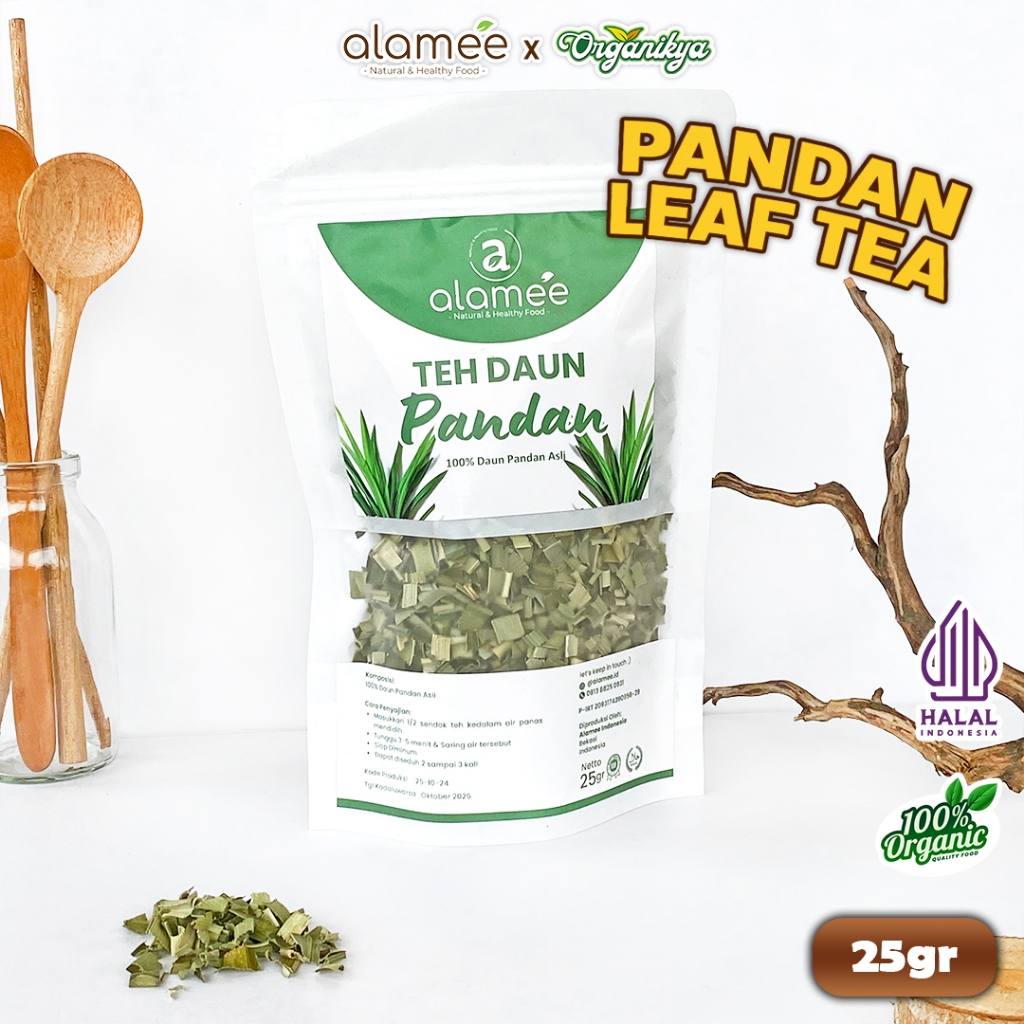 

Teh Daun Pandan Kering Leaf Tea Organik Alami Minuman Herbal Siap Minum Seduh 25 Gr organikya