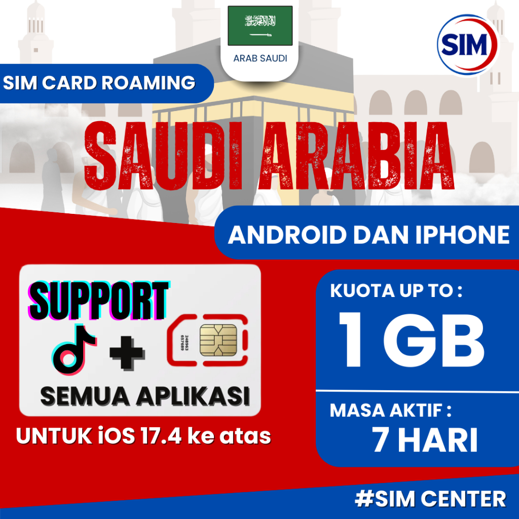 SIM CARD Umroh Saudi Arabia 1 GB 7 Hari | Sim Card Roaming