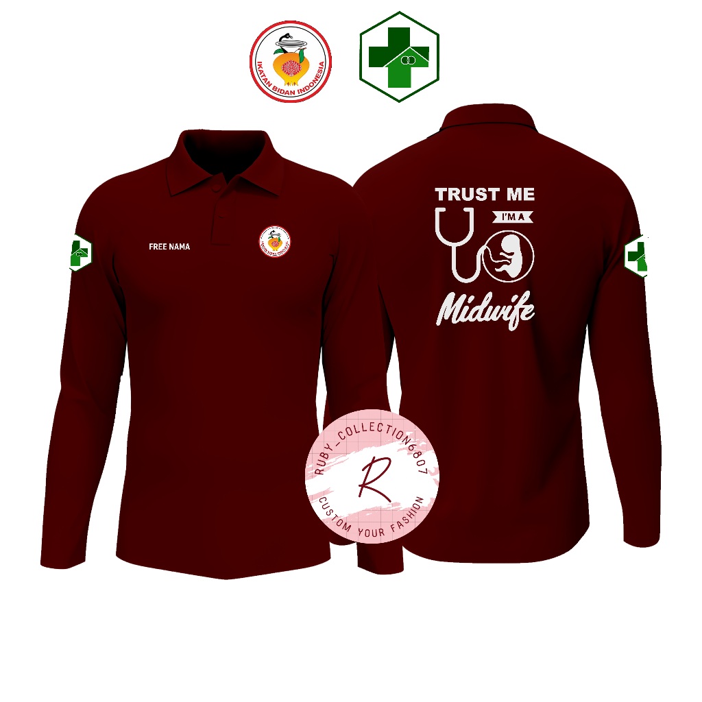 KAOS MODEL POLO BERKERAH ( BIDAN REQUES SUKA") / BAJU KAOS BIDAN