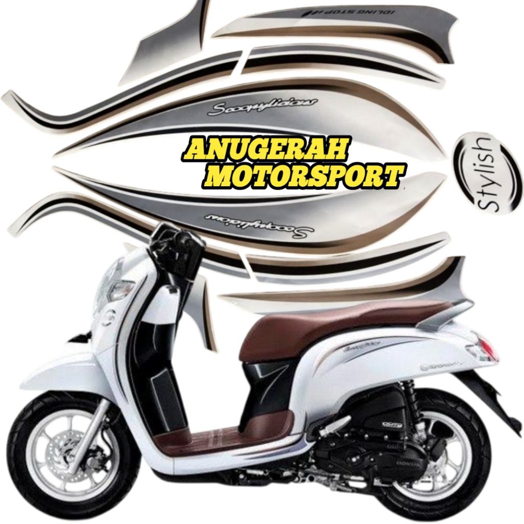 striping sticker lis Scoopy putih 2018