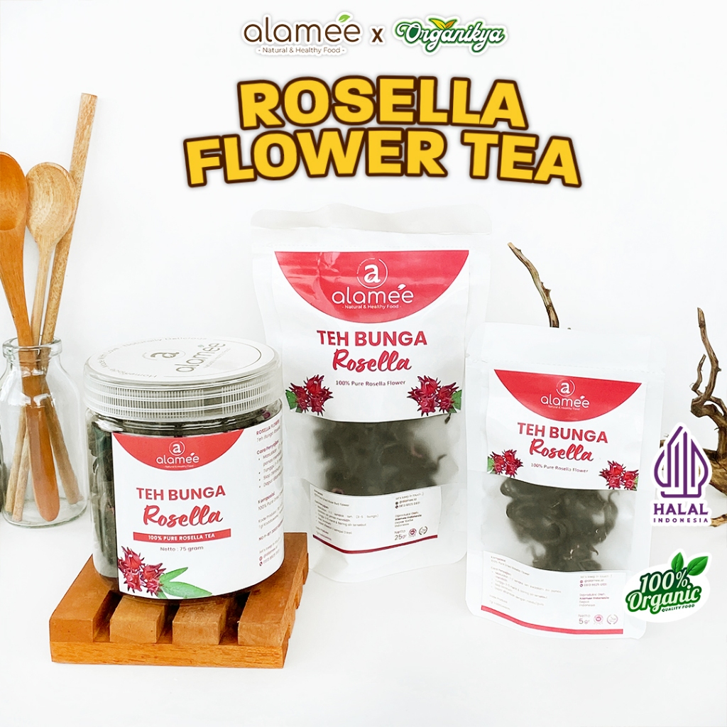 

Teh Bunga Rosella Tea Siap Saji Seduh Sehat Organic Organik Herbal Alami Teh Seduh organikya