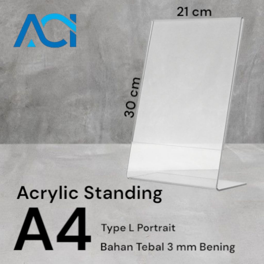 

Akrilik Standing/Akrilik Tent Holder/Tempay Brosur/Akrilik Tent Card A4 L Portrait 3mm