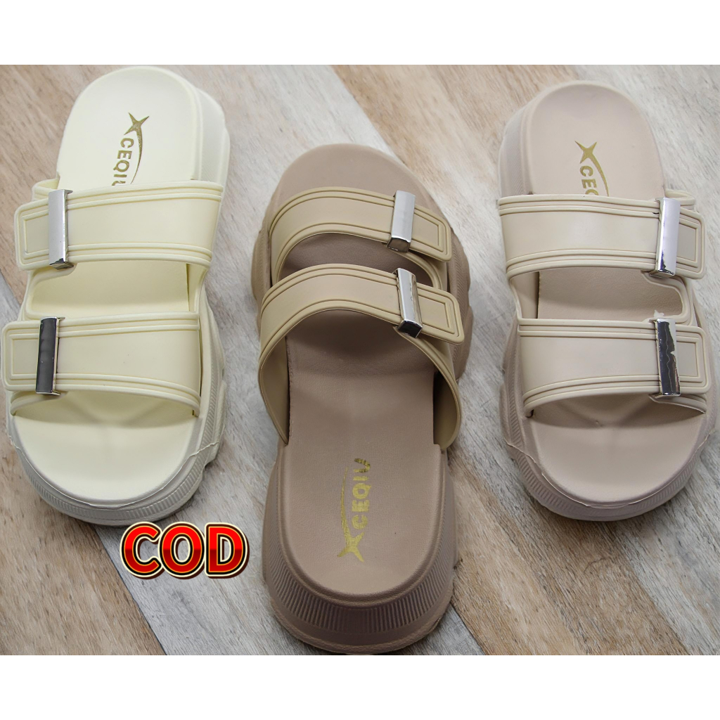 【COD】Sandal Wanita/Sandal Fuji/Sandal Hak Tebal Wanita/SandalTebalAntiSelipWanita|SandalFashionKorea