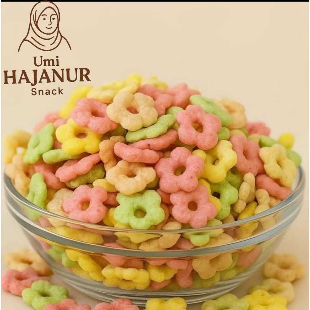 

1KG Snack Kembang Ribut Warna Warni/Kembang Sakura warna warn[