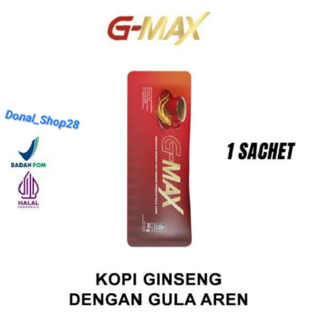 

G-MAX KOPI GINGSENG PENAMBAH STAMINA PRIA , 1 SACHET