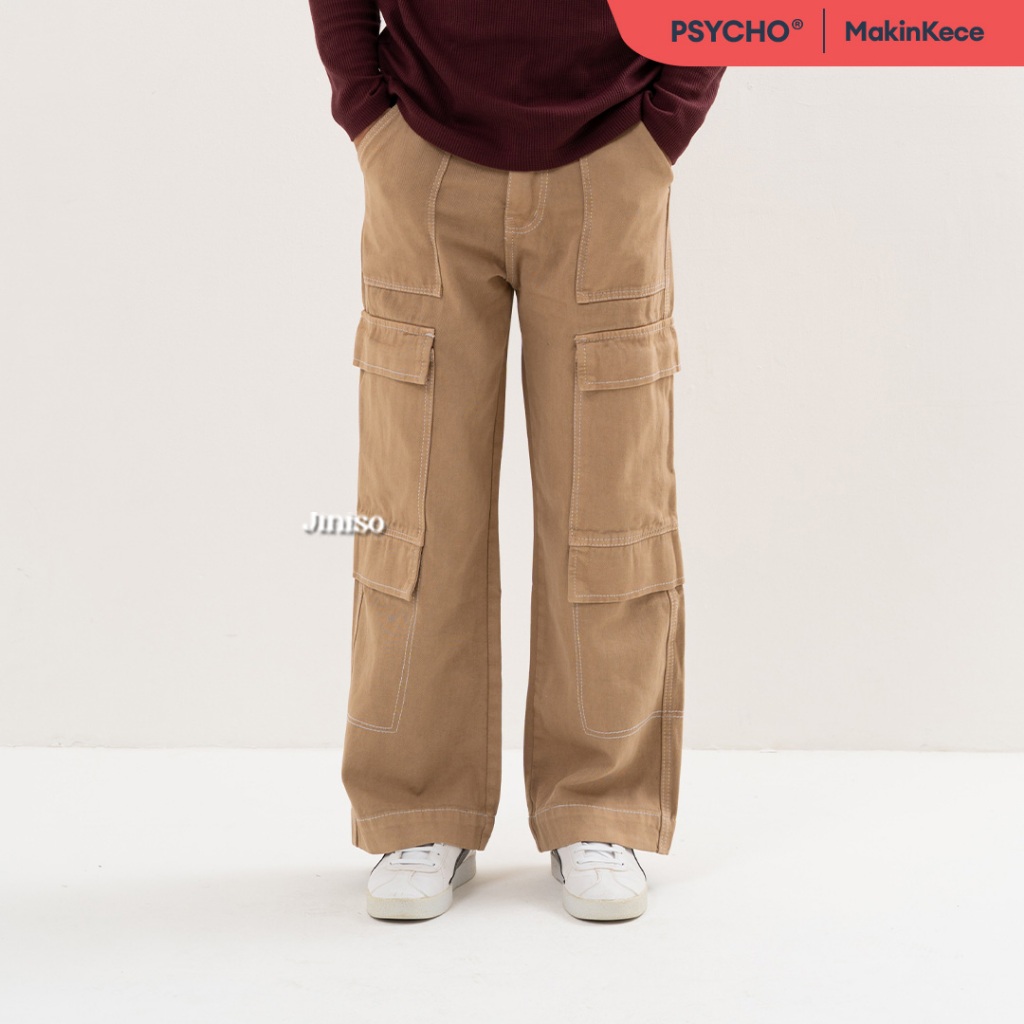 JINISO - Denim Highwaist Cargo Loose Jeans Pria 551