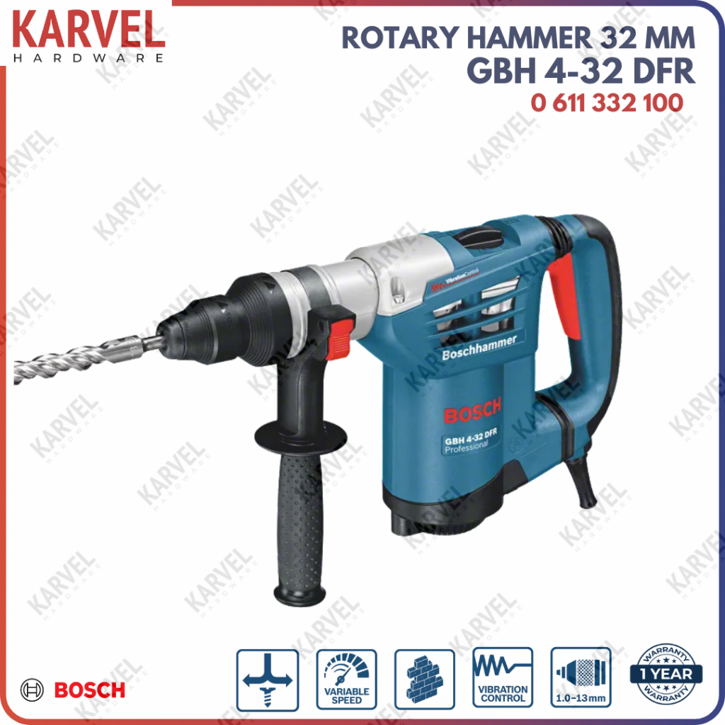 BOSCH GBH 4-32 DFR Professional Rotary Hammer dengan SDS-plus / Mesin Bobok Beton GBH 4-32 DFR