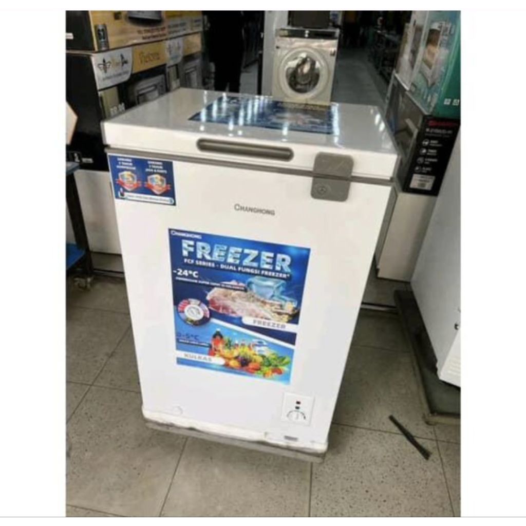 CHANGHONG BOX FREEZER FCF136DW - BOX FREEZER CHANGHONG 100 LITER - LEMARI PEMBEKU FREEZER CHANGHONG 