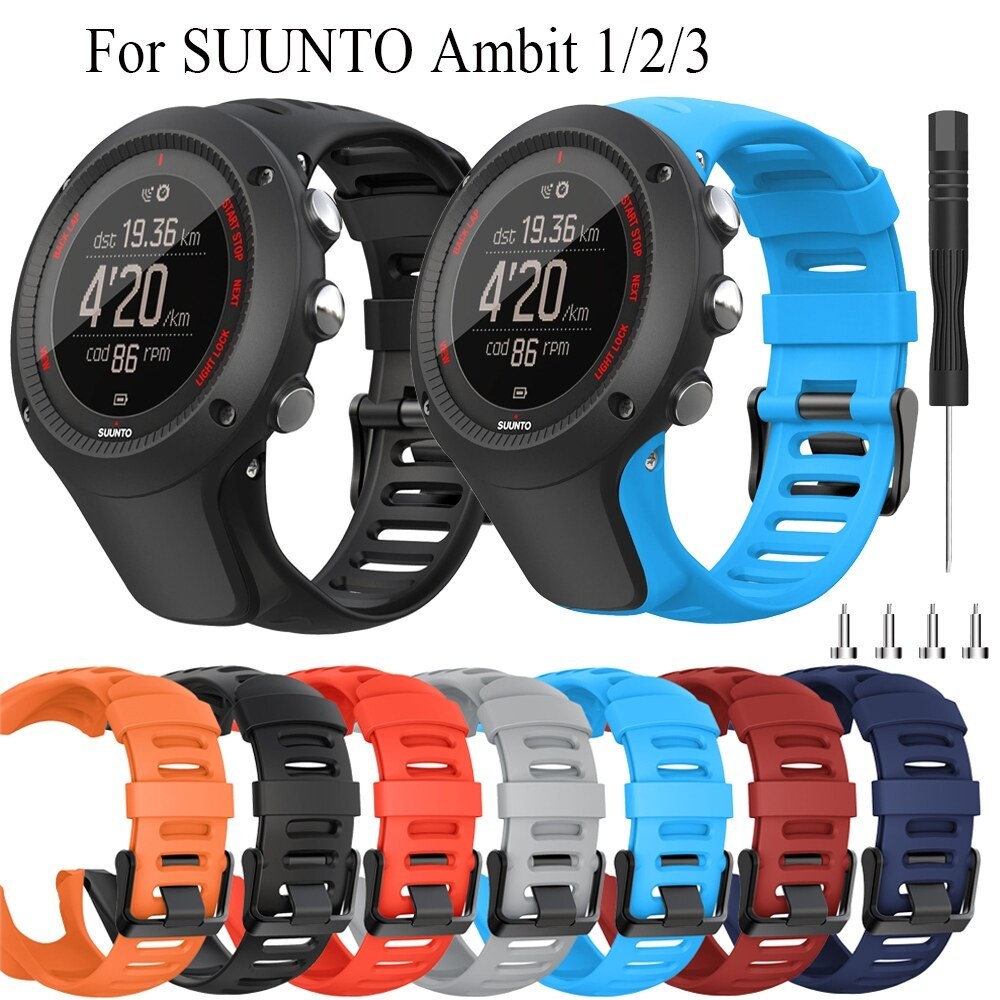 Tali Jam Tangan 24mm Silicone Strap for Suunto Ambit 1 2 3 Sport  Wristband Bracelet for Suunto Ambi