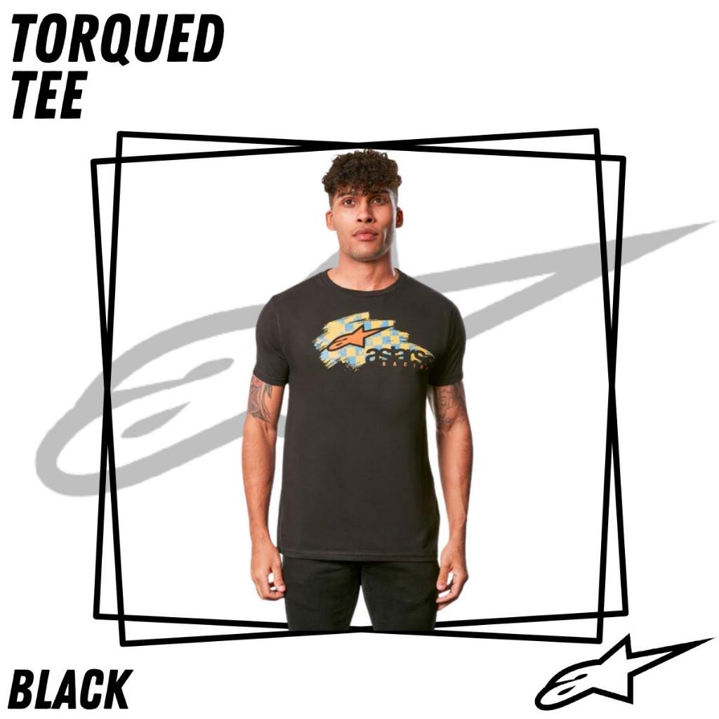 KAOS ALPINESTARS TORQUED BLACK TEE SHIRT T-SHIRT ORIGINAL