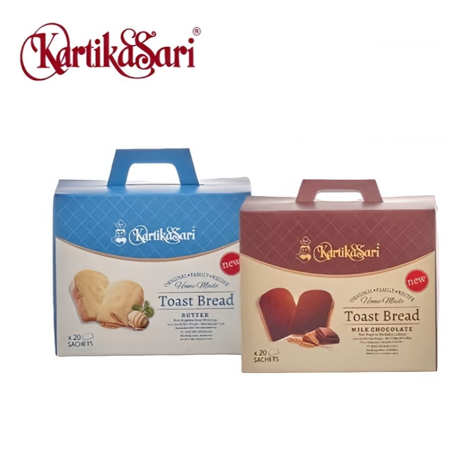 

CRUNCHY Snack - Kartika Sari Bundle 2 Toast Bread Special Edition - CHOCOLATE & BUTTER - 20 Sachets per Box - Ready Stock