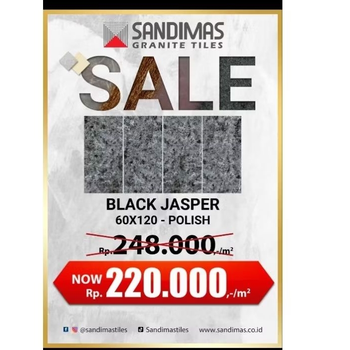 GRANIT SANDIMAS BLACK JASPER POLISHED 60X120 [FREE ONGKIR]