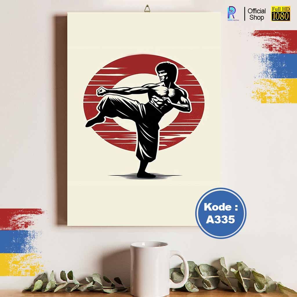 Hiasan Dinding Kayu BRUCE LEE Poster BRUCE LEE Wall Decor Unik untuk Kamar & Ruang Tamu AA331 XZ