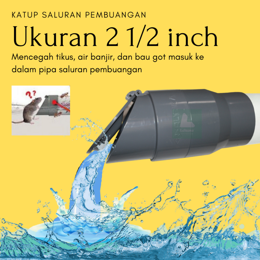 Tutup Saluran Got Air Kamar Mandi Pipa Pembuangan Ukuran 2 1/2 Inch 2,5 Inchi Anti Tikus