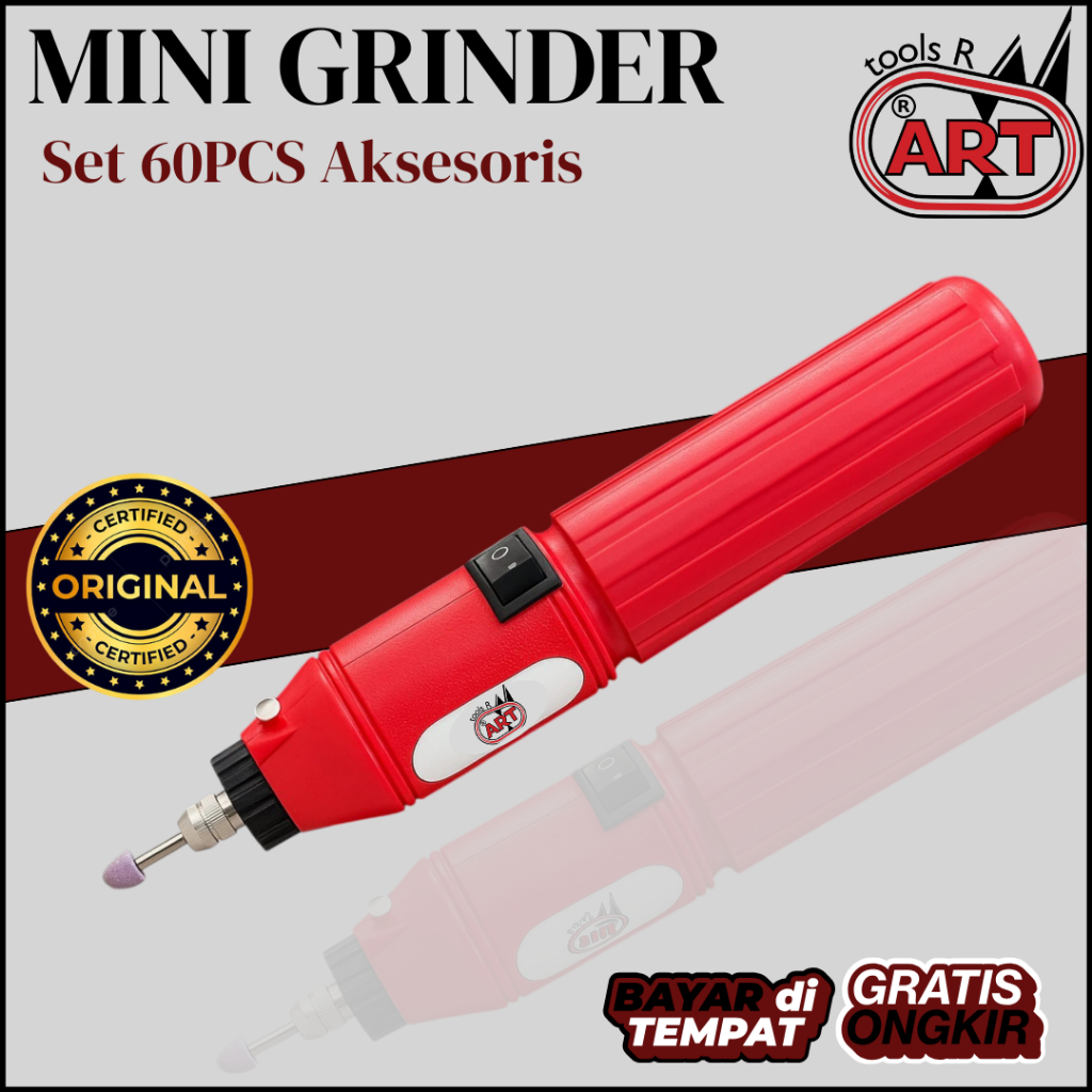 Mini Grinder Portable Mesin Bor Mini Elektrik Multifungsi Set Lengkap 60 Aksesoris 3.6V Alat Ukir Ka