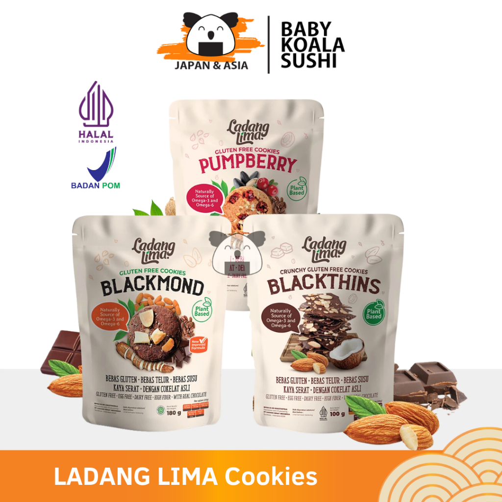 

LADANG LIMA Healthy Cookies 180 g Halal | Blackthins Pumpberry Blackmond
