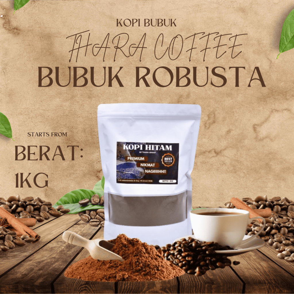 

Kopi Bubuk Robusta 1KG Premium Aroma Sangrai Fresh Roast Asli Nusantara