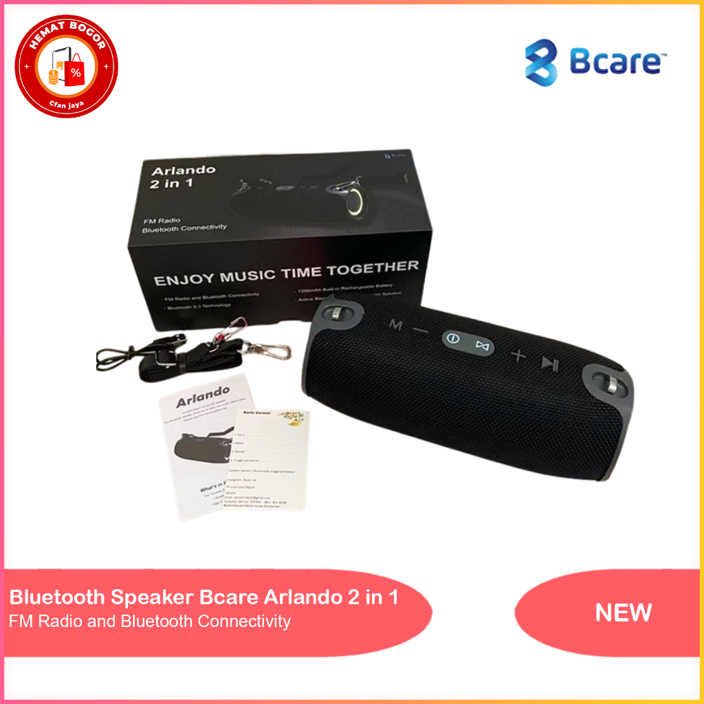 Bluetooth Speaker Bcare Arlando 2 in 1 Original Bcare - NEW