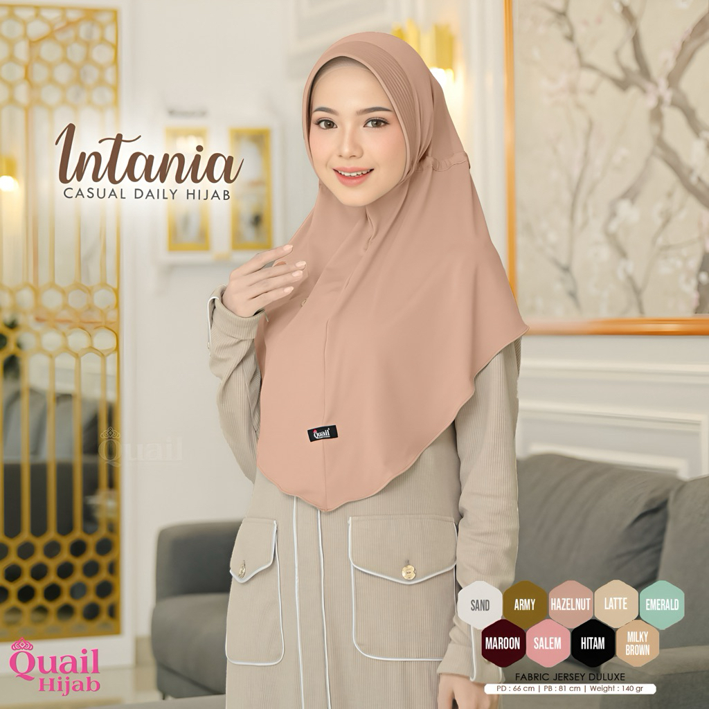 Quail Hijab - INTANIA HIJAB INSTAN TALI SERUT ORI QUAIL JERSEY PREMIUM ORIGINAL QUAIL HIJAB PAD BUSA