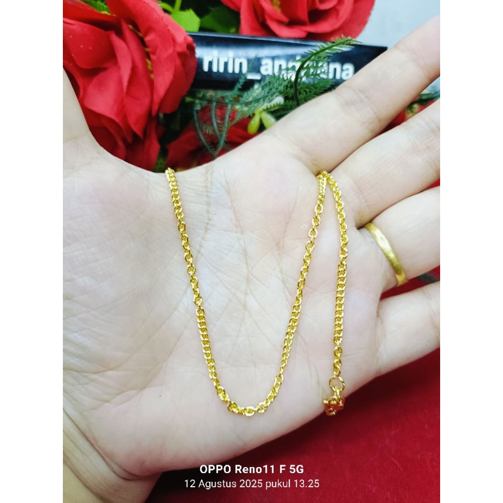 kalung rantai medan lapis emas 24k