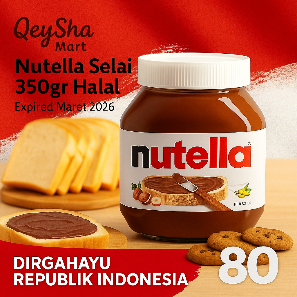 

Nutella Selai Coklat Hazelnut 350gr Halal – Original Import – Exp Maret 2026 – QeySha Mart