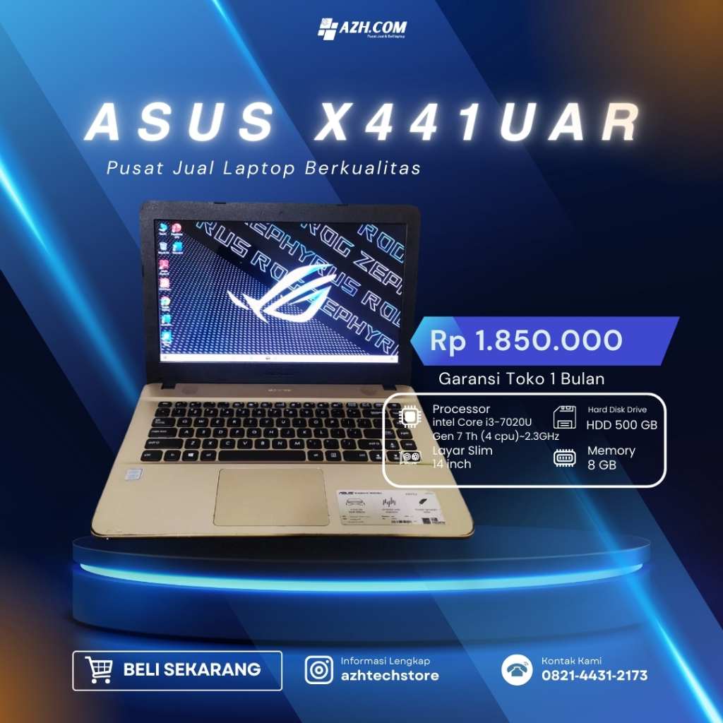ASUS X441UAR – Core i3 Gen 7, Slim & Siap Pakai