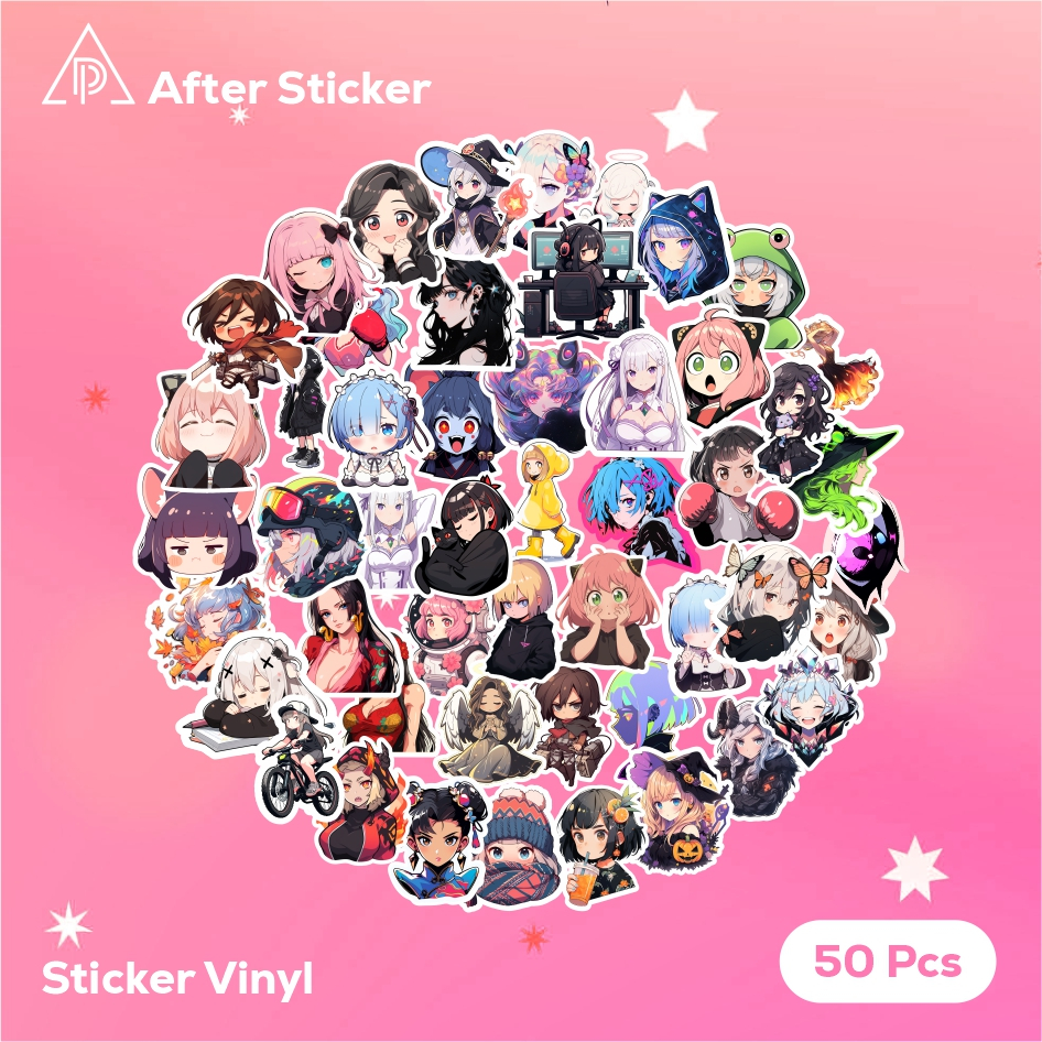 

Stiker Pack Anime Girl Random Isi 50 Pcs Waterproof - Untuk Buku Harian/HP/Laptop/Helm/Koper/Motor