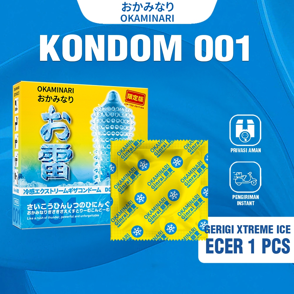 Okaminari Kondom Ginrai Gerigi Xtreme Ice - Eceran 1 Pcs