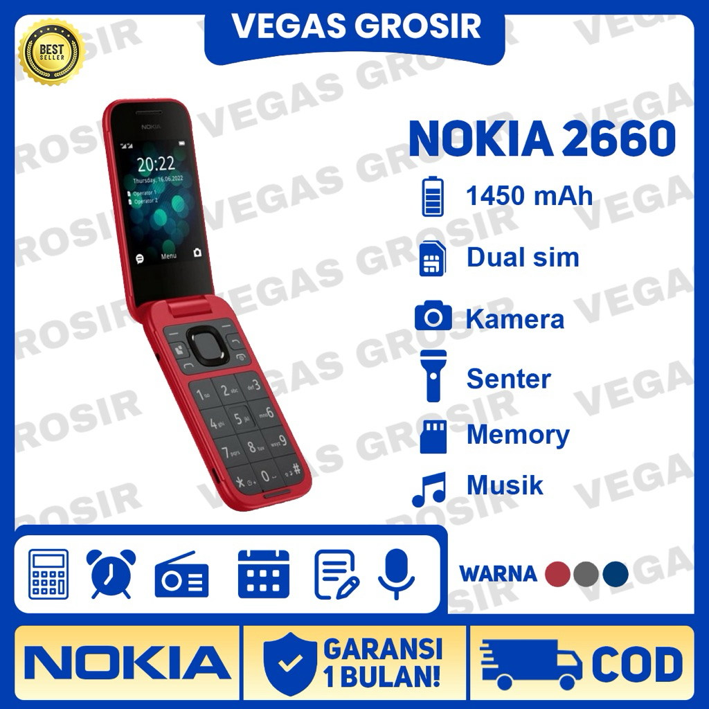 Nokia 2660 Flip Jadul GARANSI UNIT BARU HP NOKIA 2660 NEW