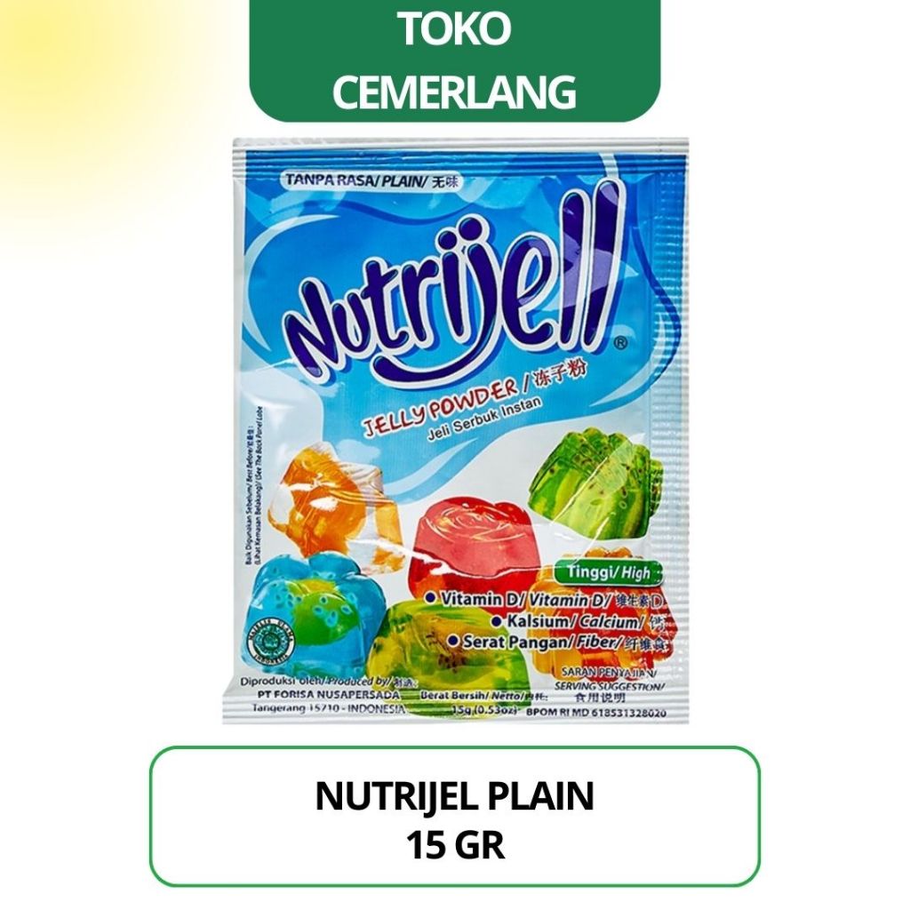 

Nutrijell Plain / Tanpa Rasa 15 gr isi 12 Pcs
