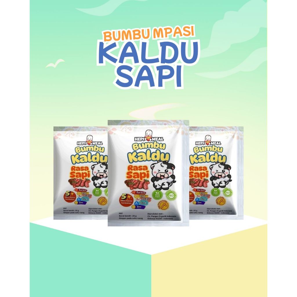 

1 Sachet Bumbu Kaldu MPASI Terfortifikasi – Tanpa MSG & Pengawet, Halal, Praktis – HEPI MEAL