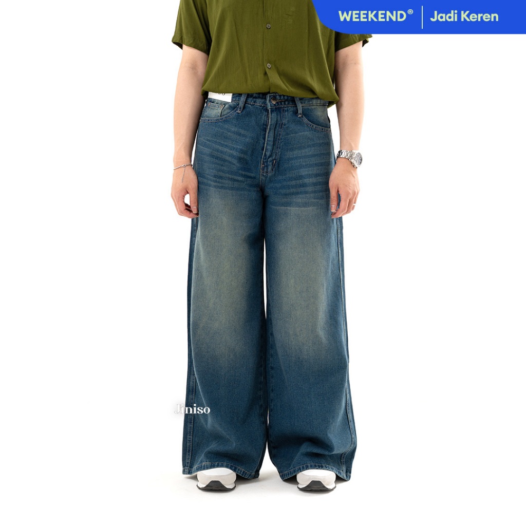 JINISO Oversize Baggy Loose Jeans Pria 758