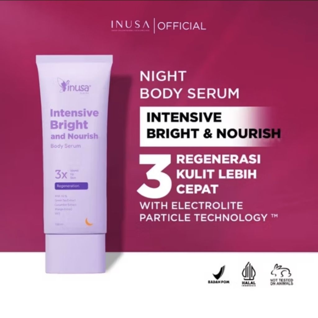 INUSA NIGHT BODY SERUM PEMUTIH AMAN BPOM HALAL