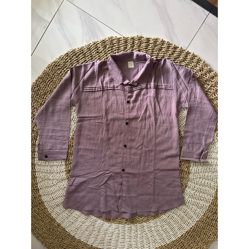 preloved murah banget kemeja tunik lilac katun like new