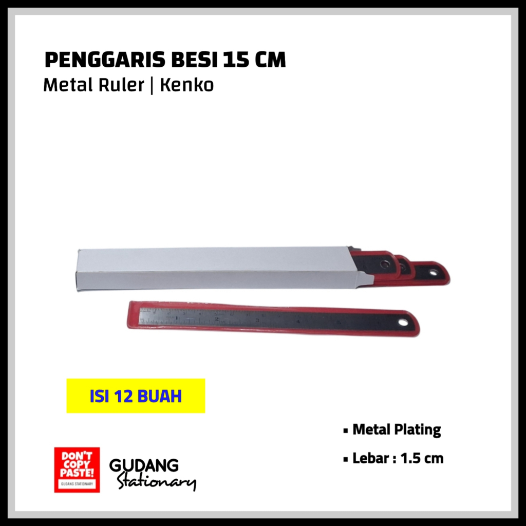 

Penggaris Besi | Metal Ruler | 15 Cm KENKO [ 12 Piece ]