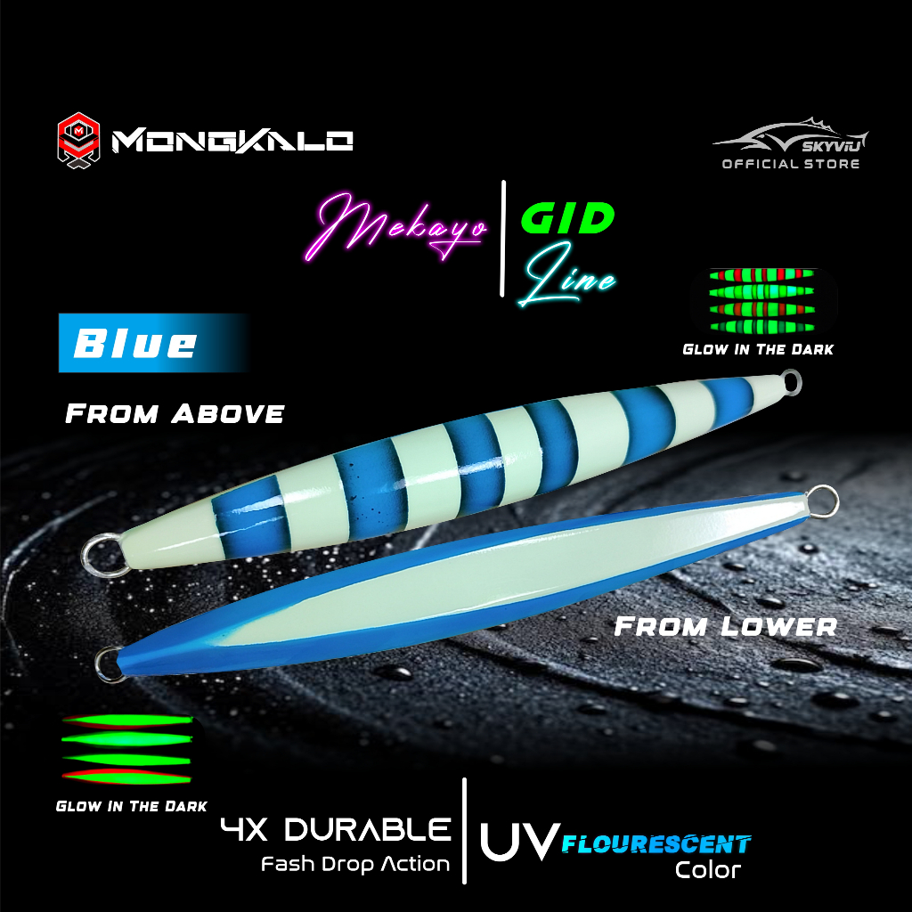 Mekayo Full-GID Garis Fluorescent 100 Biru
