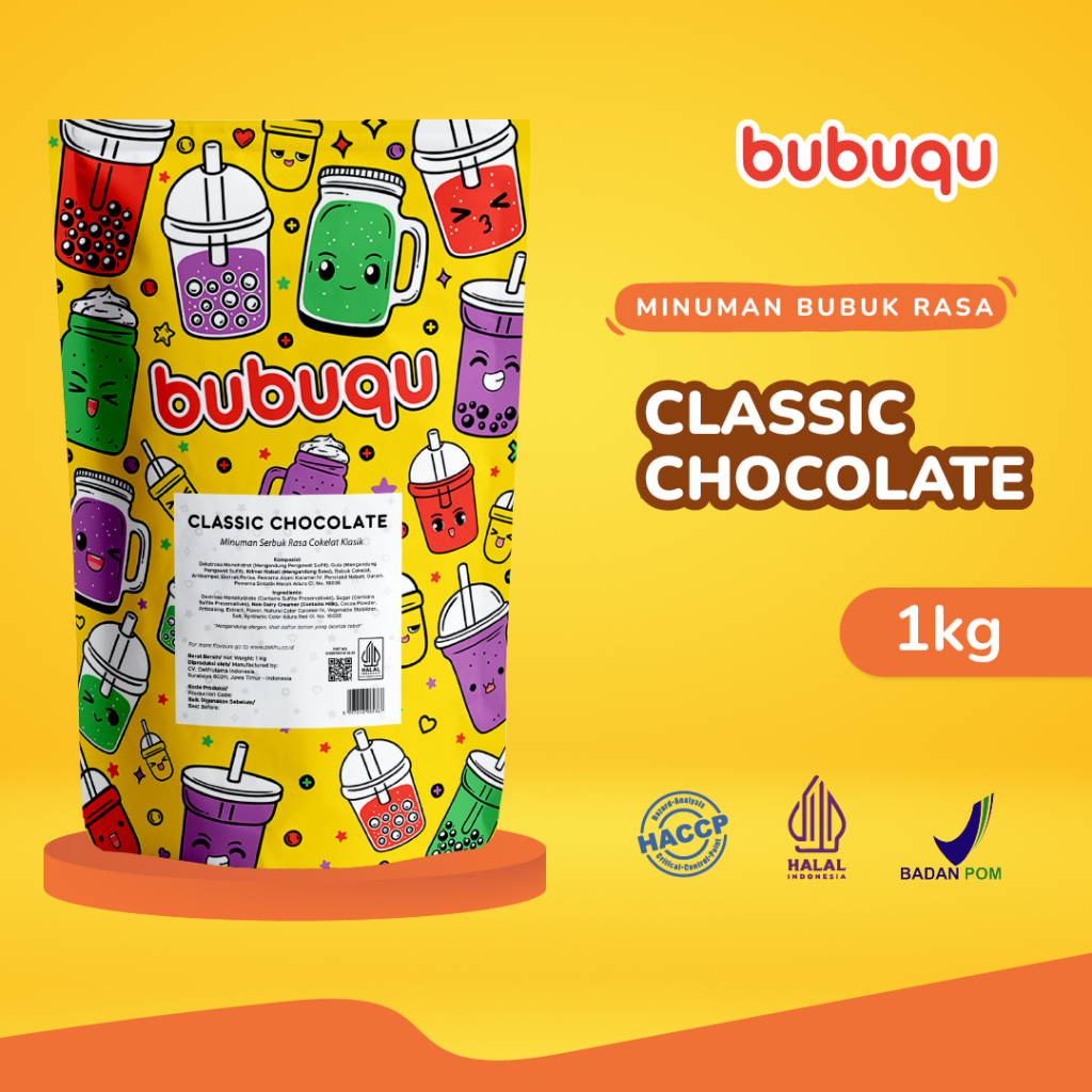 

Bubuqu Chocolate Classic Powder Drink 1 Kg - Minuman Bubuk Instan Cokelat Klassic
